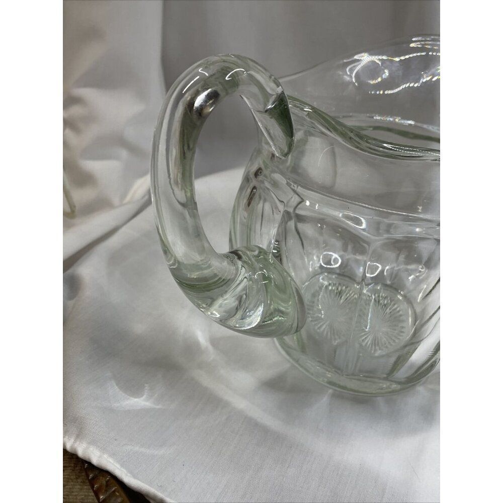 Antique HEISEY Depression Glass Colonial Puritan Glass Pitcher  1910 Vintage Art - Picture 6 of 16